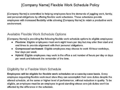 flex time policy for exempt employees