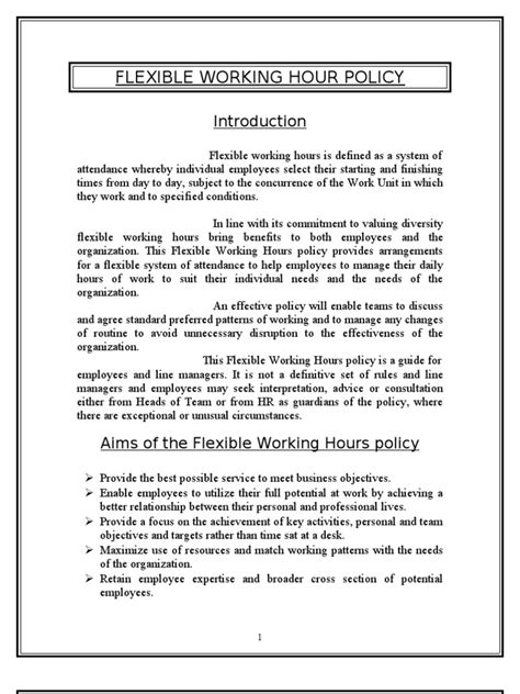flexi working hours policy