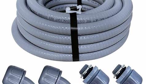 Flexible Conduit 2 Inch Sealproof Non Metallic Liquid Tight And Connector Kit 1 5 Foot Electrical Type B With 4 Str Electrical Fittings Metal