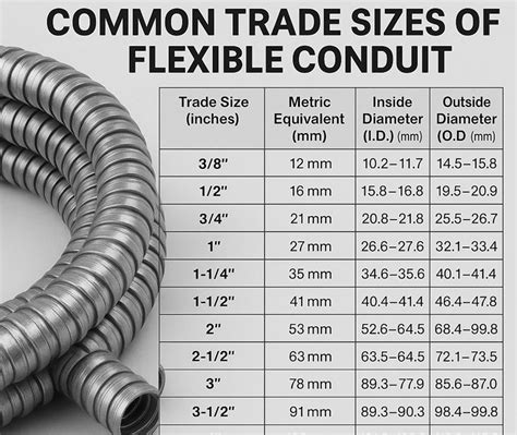 Flexible Conduit Size Chart