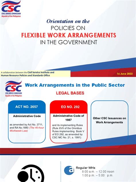 flexible work arrangement csc