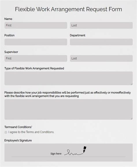 flexible work request form