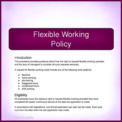 flexible working hours policy canada