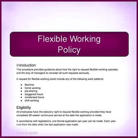 flexible working hours policy examples