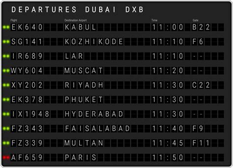 flight departures from dubai