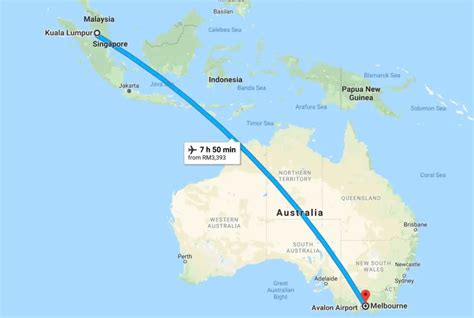 flight duration from malaysia to australia