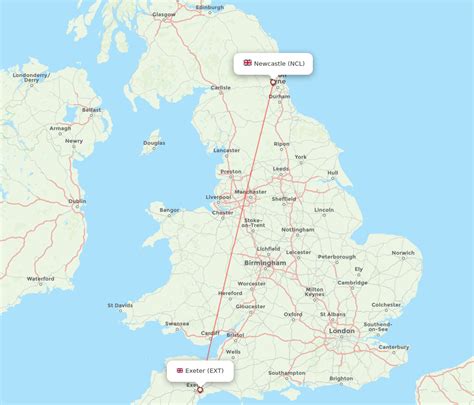 flight exeter to newcastle