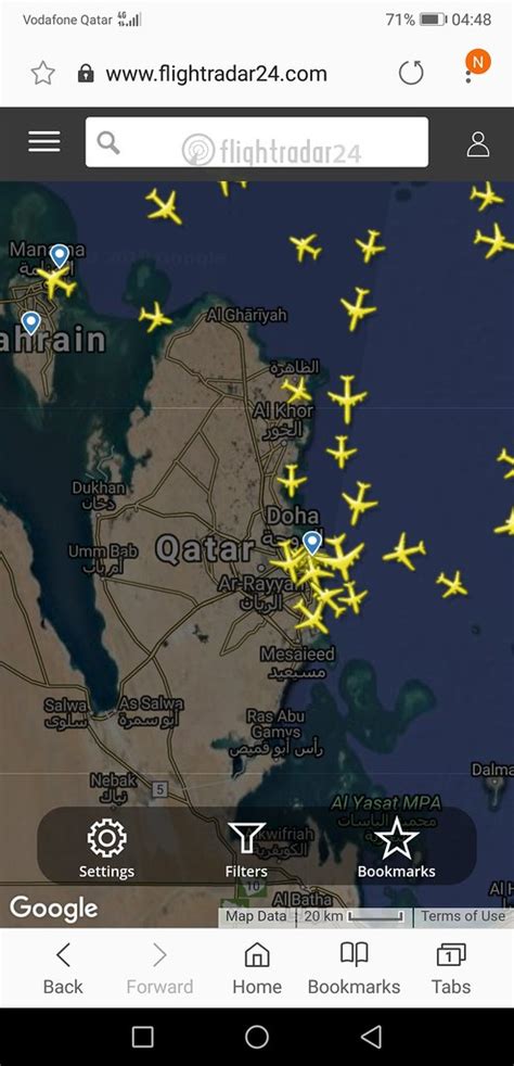 flight radar qatar airspace