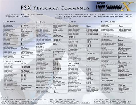 flight simulator keyboard controls pdf