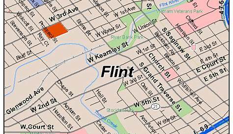 Street Map Of Flint Michigan Tourist Map Of English