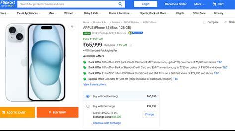 flipkart iphone 15 sale