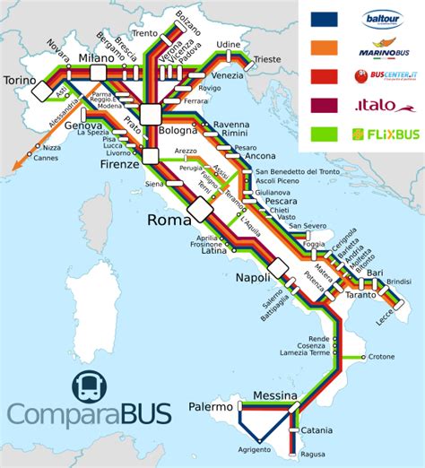 flixbus italia mappa collegamenti