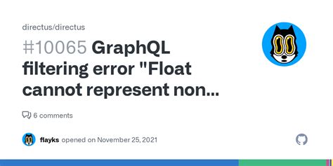 Float Cannot Represent Non Numeric Value