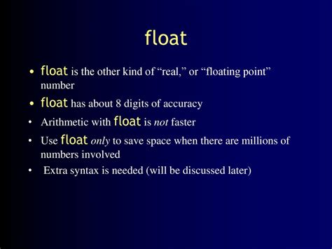 Float Define Number