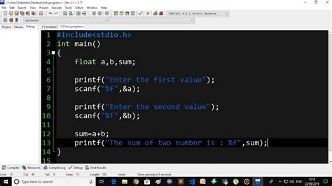 Float In C Programming Example