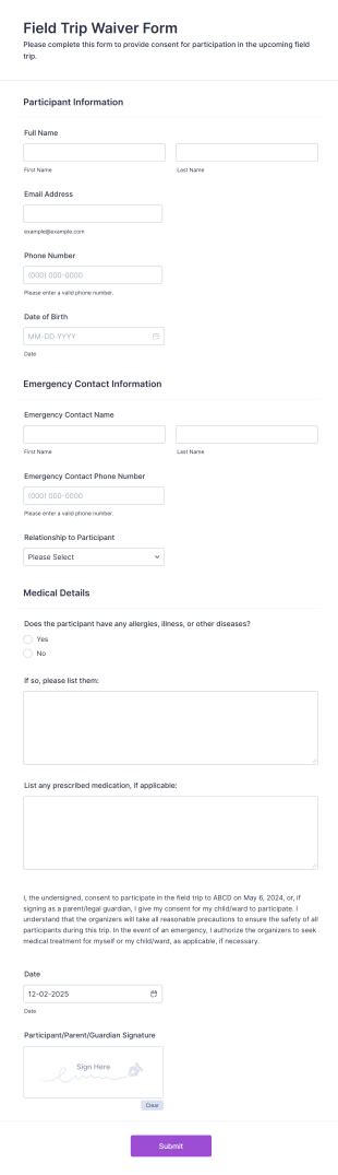 Float Trip Waiver Form Template
