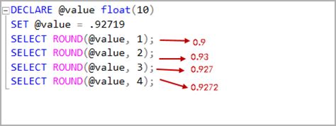 Float Value Sql