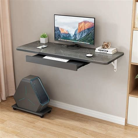 Floating Computer Desk With Keyboard Tray