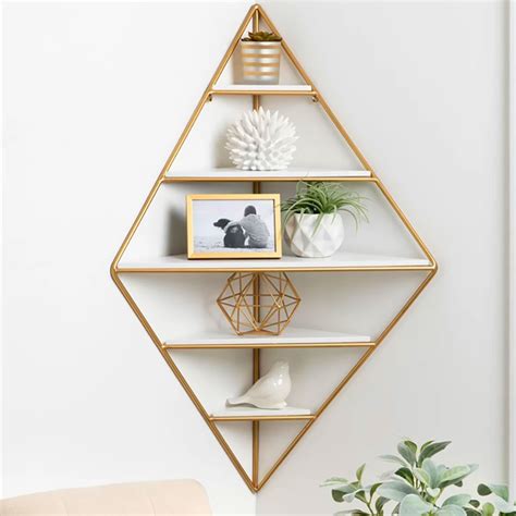 Floating Corner Shelf Gold