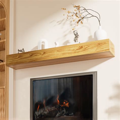 Floating Fireplace With Shelf
