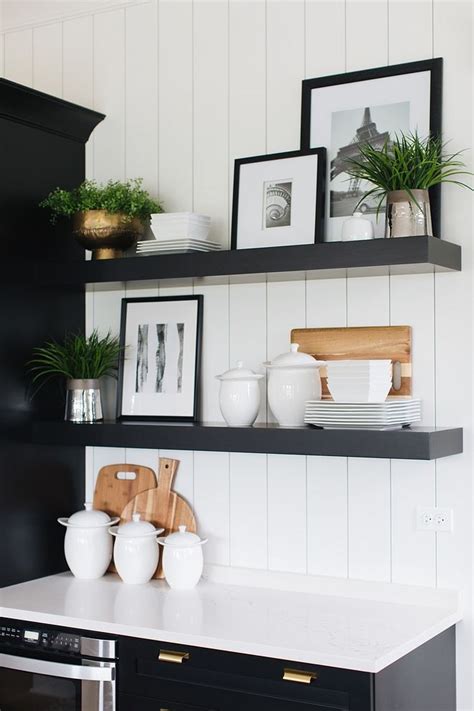 Floating Kitchen Shelves Black