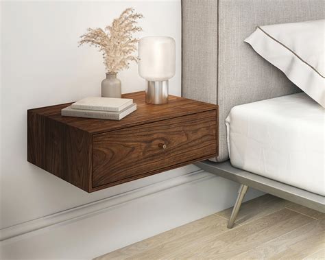 Floating Nightstand with 1 drawer in Oak, Scandinavian Design