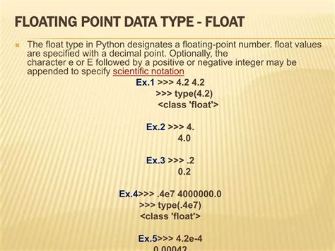 floating point data type in python