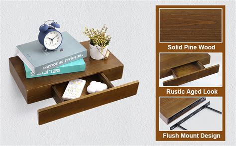 Floating Shelf With Drawer Pine