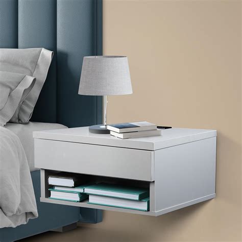 Floating White Nightstand