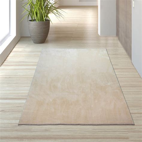 Teppich Wohnzimmer Shaggy Hochflor Flokati Modern Einfarbig In Beige eBay