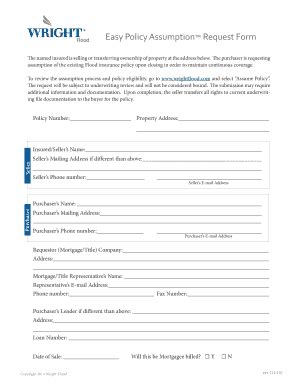 flood policy assignment form