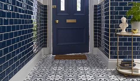 Shop Best Value Starburst Blue Decor Hexagon Tiles Blue tile floor