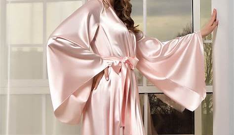 Simone 100 silk robe black silk satin floorlength robes Etsy