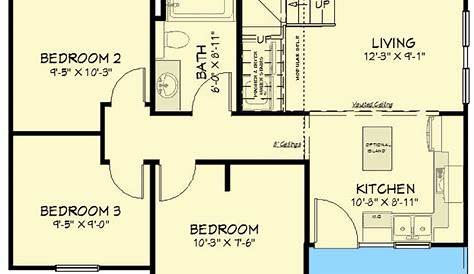 Southern Plan: 800 Square Feet, 2 Bedrooms, 1 Bathroom - 348-00252