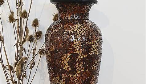 Floor Vase Decorative Tall Metal Brown Iron For Home Decor Living Room