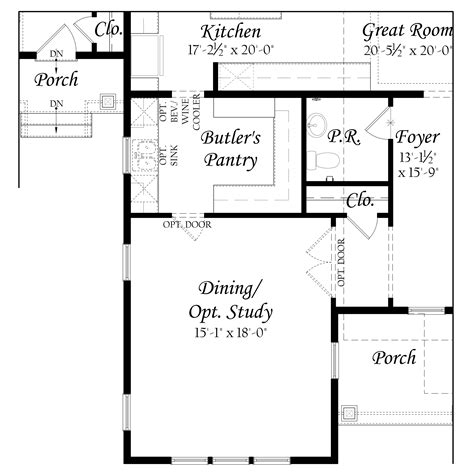 floor plan with butlers pantry