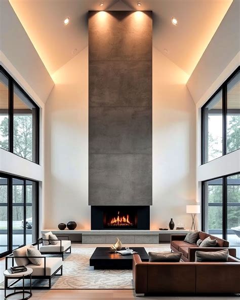 Floor to ceiling fireplace design