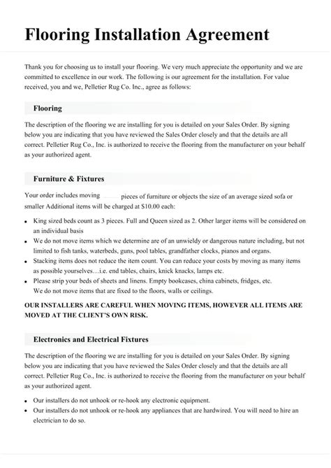 Flooring Contract Examples, Format, Pdf Examples