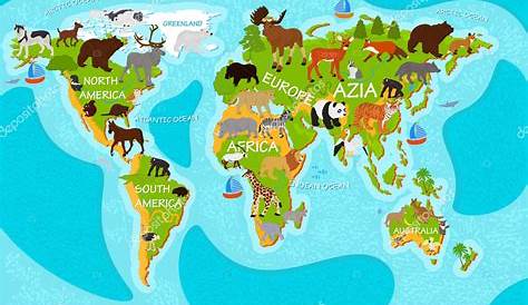 Flat africa flora and fauna map constructor vector image on VectorStock