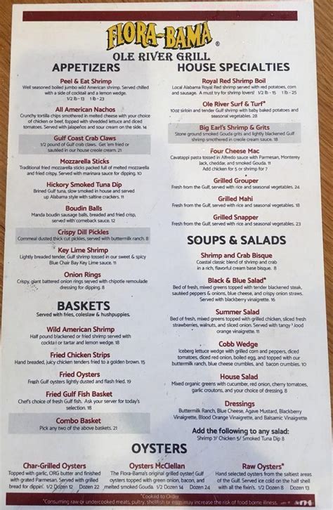 flora bama grill menu