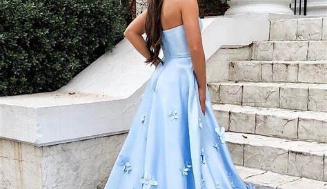 Prom Dress With Embroidered Flowers, Floral Applique Prom