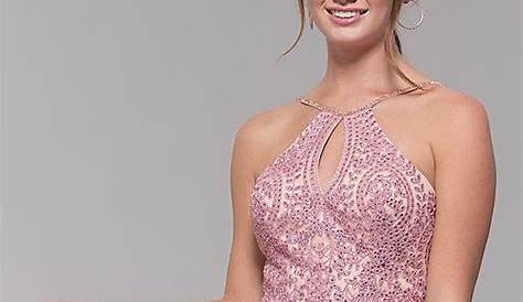 Floral Hoco Dress 2024 HighNeck By PromGirl With Embroidery es