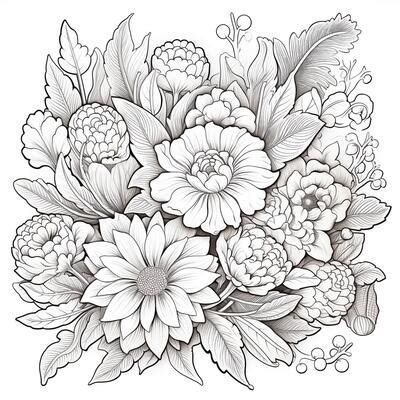 floral art coloring
