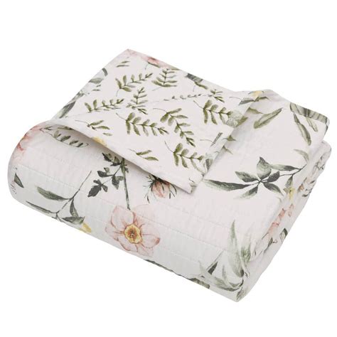 Floral Cotton Throw Blanket