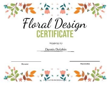 Floral Design Certificates