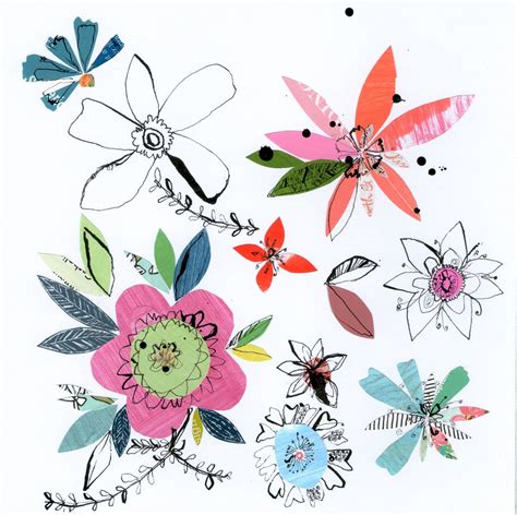 vibrant floral ink art