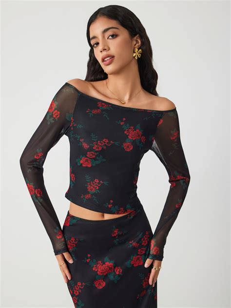 Floral Top Off Shoulder