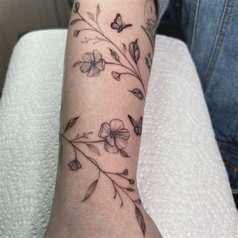 Floral Vine Wrap Tattoo