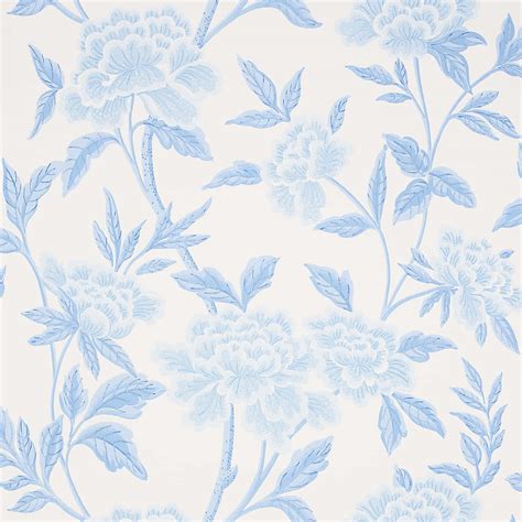 Floral Wallpaper Light Blue