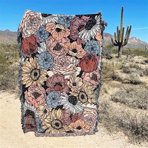 Floral Woven Blankets